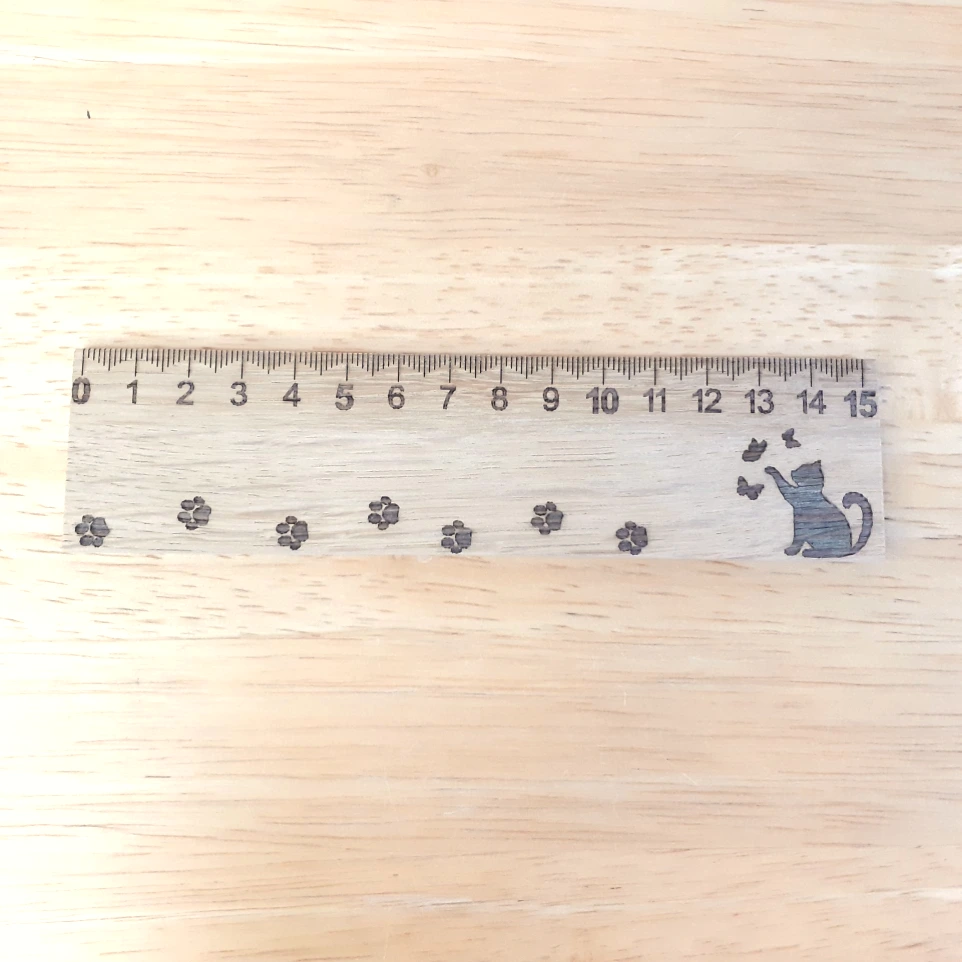 Règle gravée chat